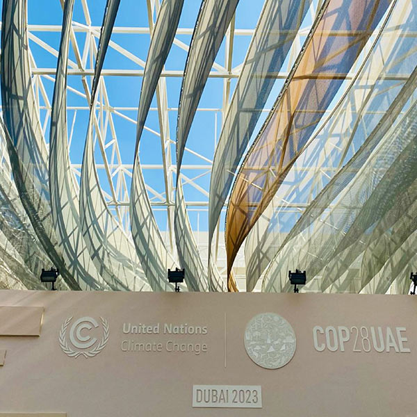Pannello rosa della COP 28 di Dubai