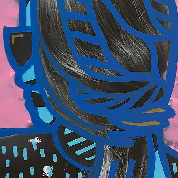 Dipinto a tempera di donna
